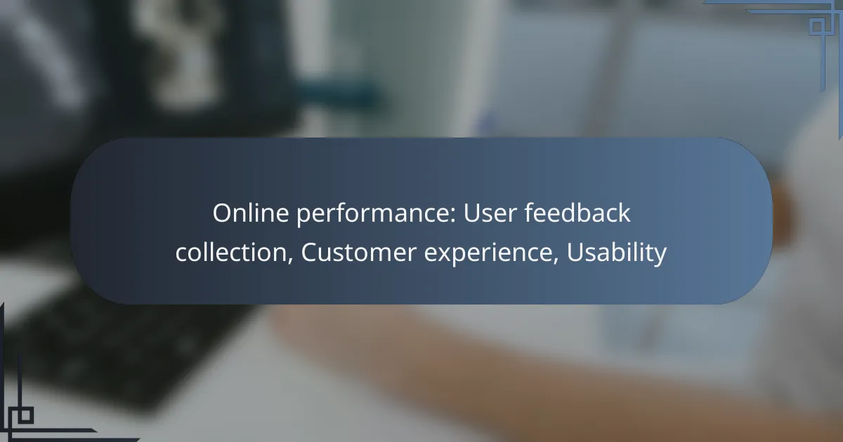 Online performance: User feedback collection, Customer experience, Usability