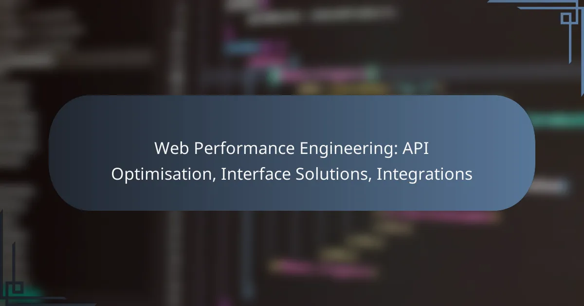 Web Performance Engineering: API Optimisation, Interface Solutions, Integrations