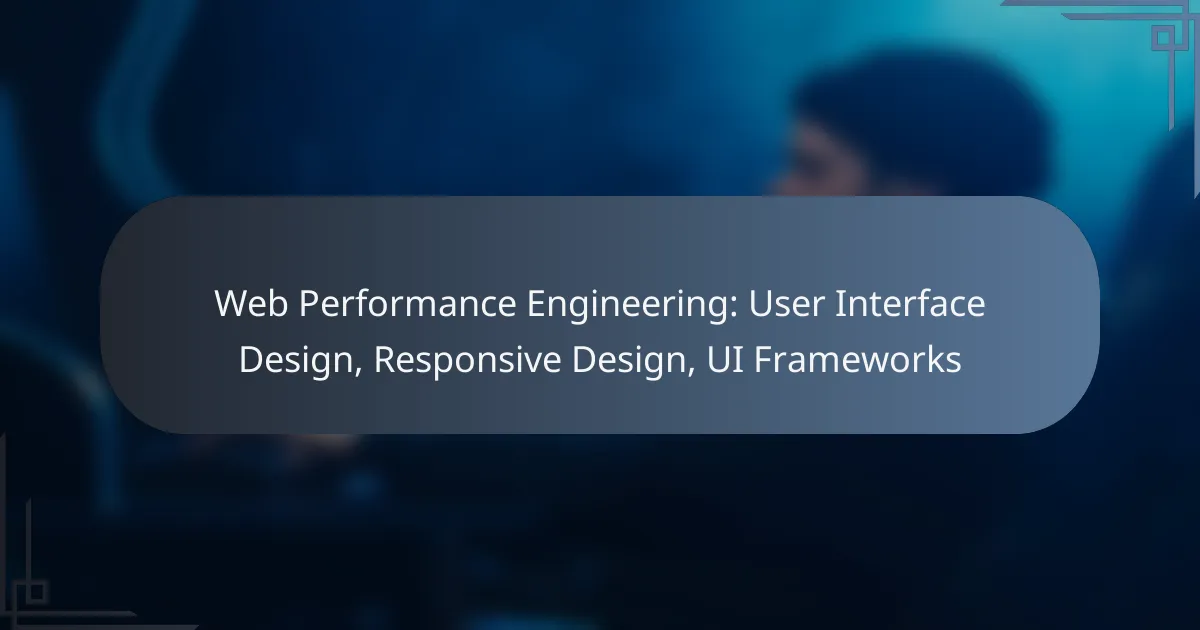 Web Performance Engineering: User Interface Design, Responsive Design, UI Frameworks