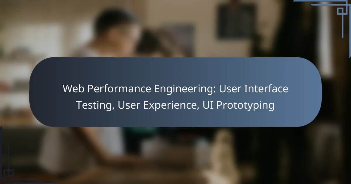 Web Performance Engineering: User Interface Testing, User Experience, UI Prototyping