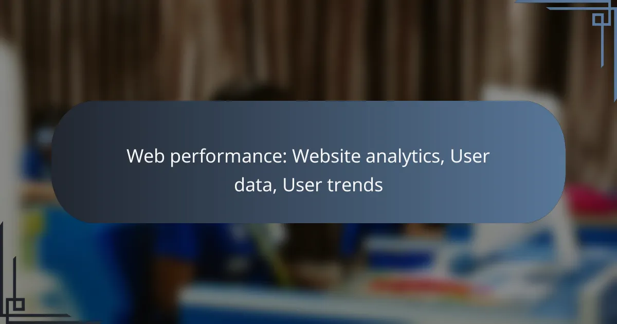Web performance: Website analytics, User data, User trends