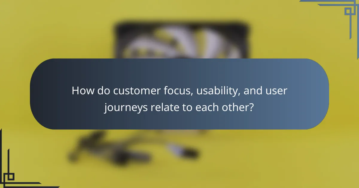 How do customer focus, usability, and user journeys relate to each other?