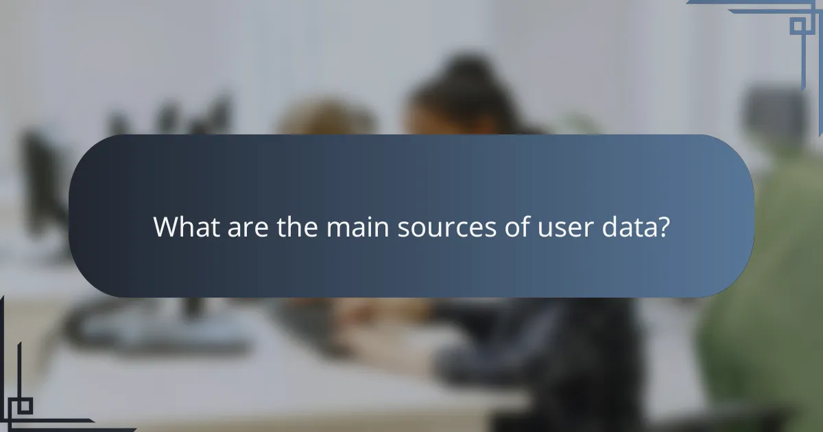 What are the main sources of user data?