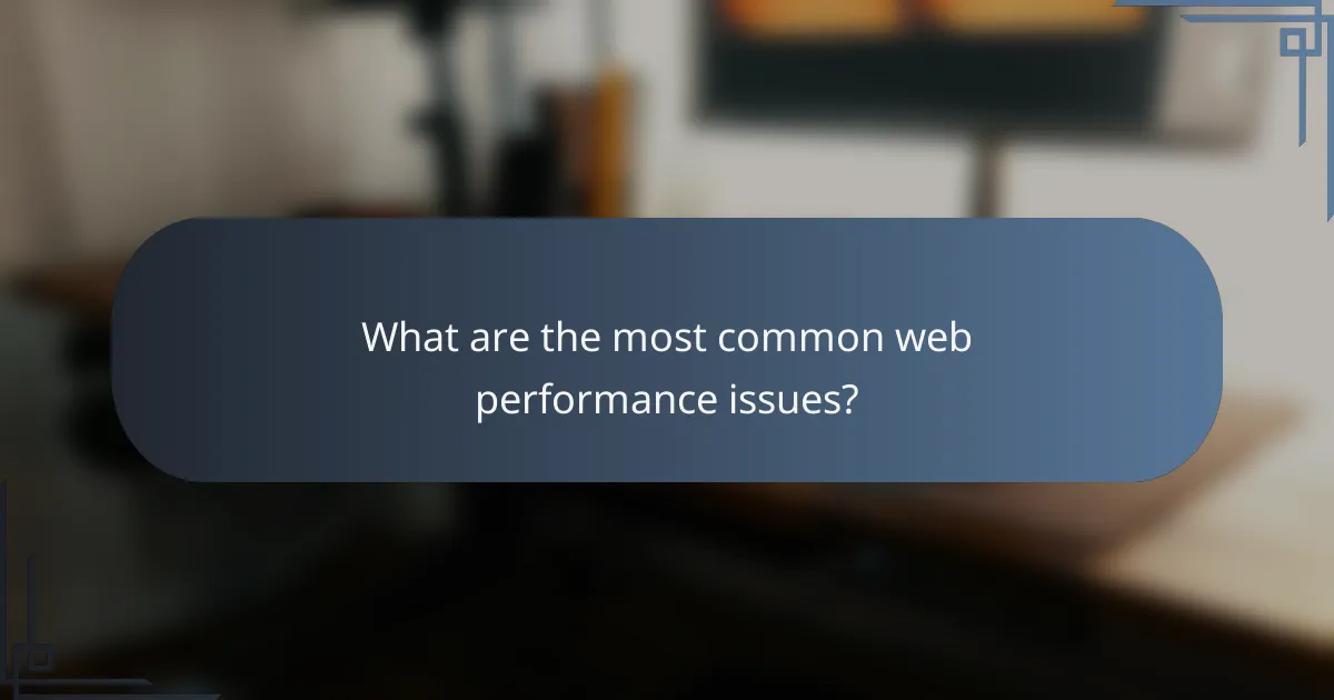 What are the most common web performance issues?